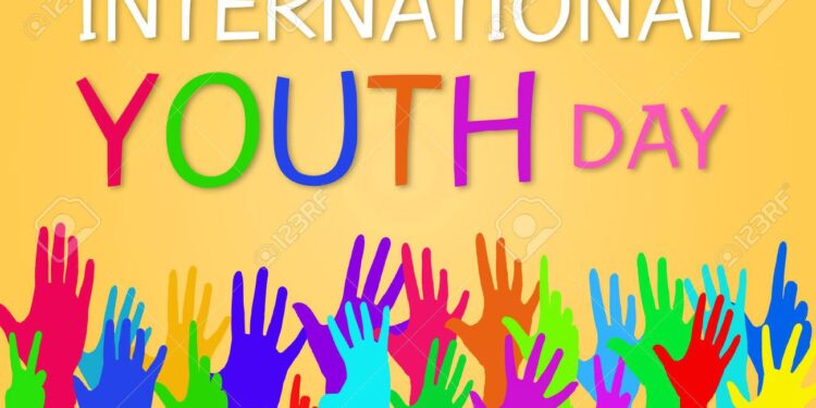 Colorful hands up - International Youth Day Banner Graphic Design.