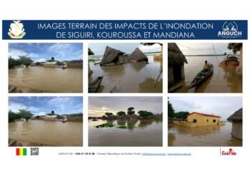 Inondations à Siguiri, Kouroussa et Mandiana : des centaines de ménages déplacés