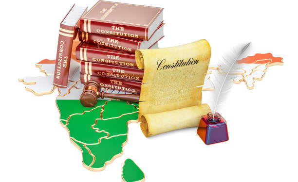 Constitution of India concept, 3D rendering